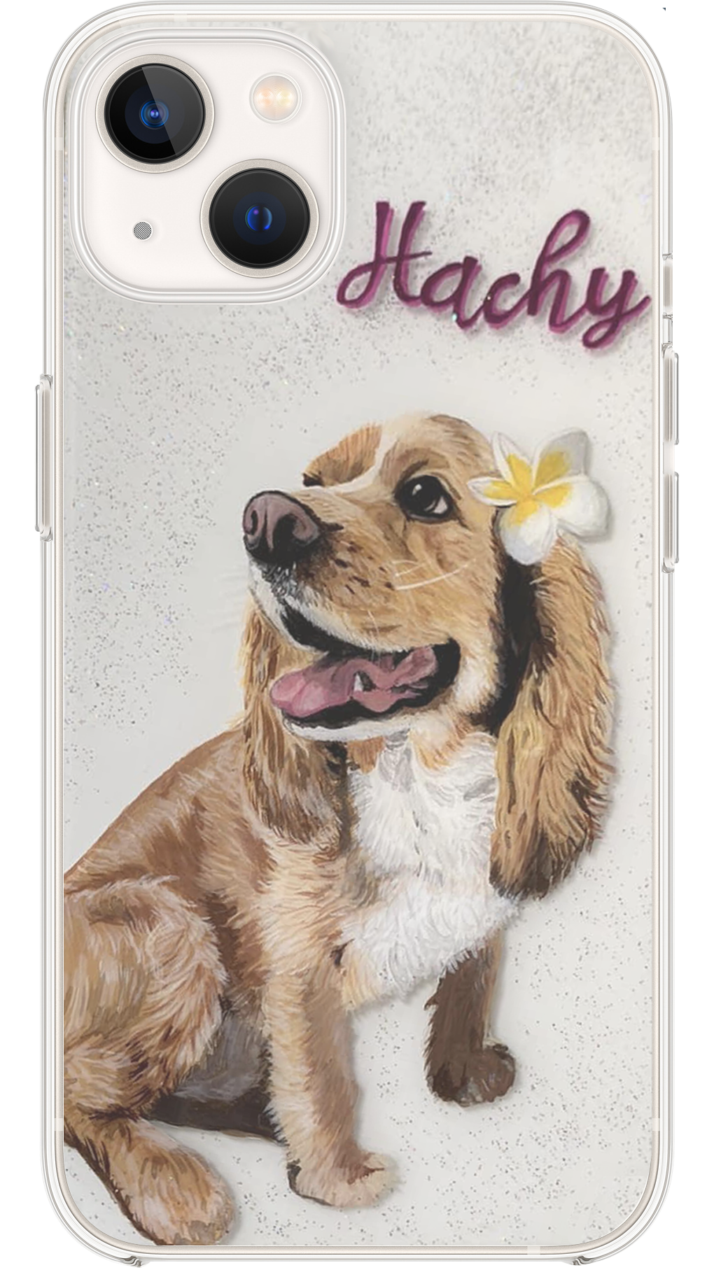 Phone case with a paint of a golden retriever